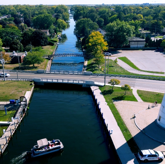 Aerial view of Riverside in Windsor, Ontario